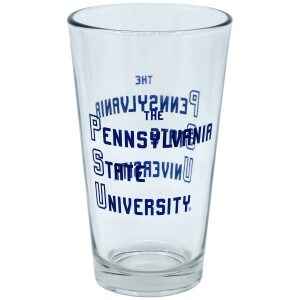 pint glass with The Pennsylvania State University on both sides